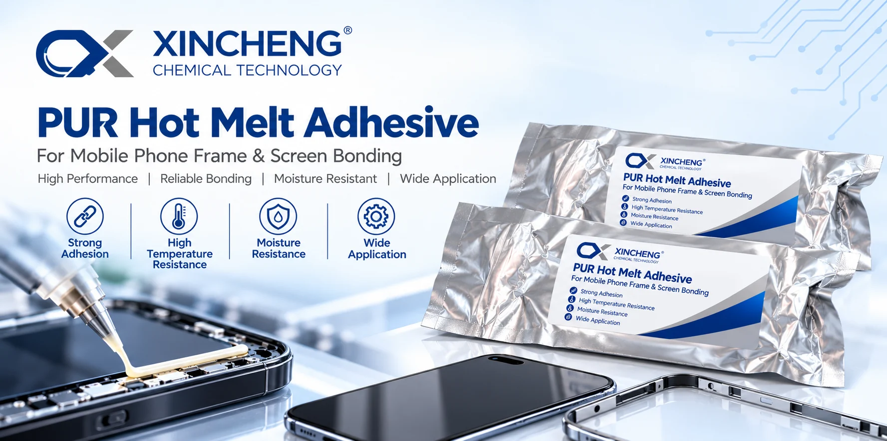 XINCHENG PUR Hot Melt Adhesive product overview.