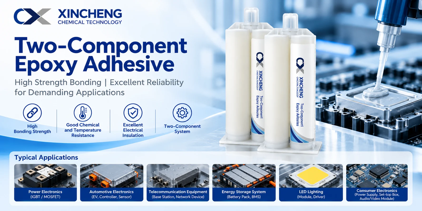 XINCHENG two-component epoxy adhesive product overview.